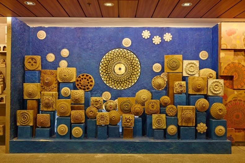 Carved lotuses of varied sizes and designs