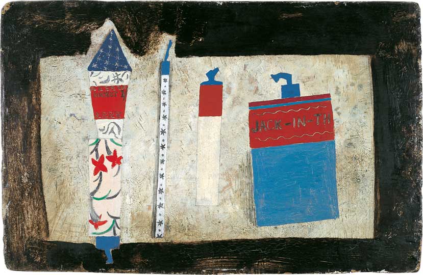 Ben Nicholson, 1929, fireworks, oil on board