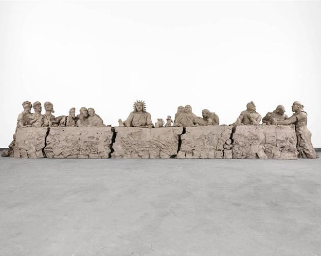 (2014), Urs Fischer. Cast bronze, 152.4 x 152.4 x 762 cm.