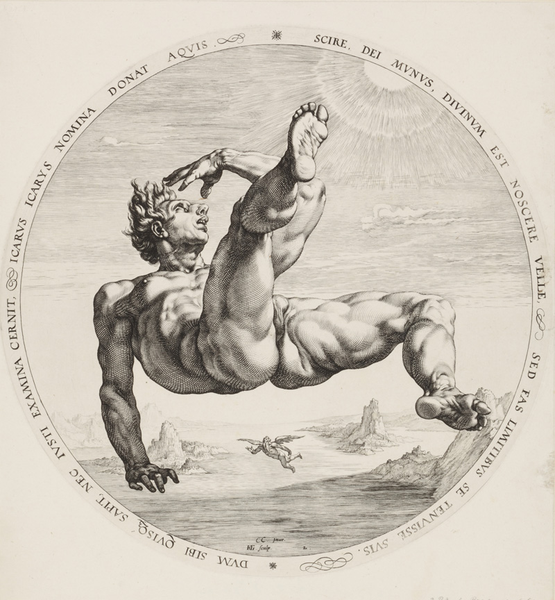 'Icarus', From the series The Four Disgracers (1588), Hendrick Goltzius, ©Staedel Museum, Frankfurt am Main