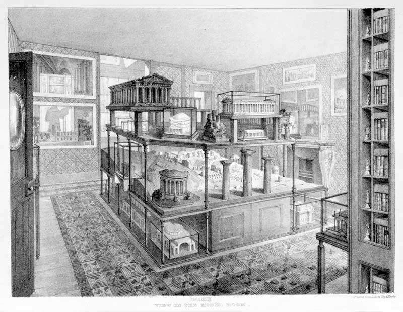 Engraving of Soane's Model Room (c. 1835)