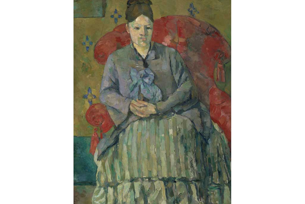 madame cezanne in a red dress Paul Cezanne Madame Cezanne in a Red Armchair C. 1898-1900 #art #painting #mfaboston