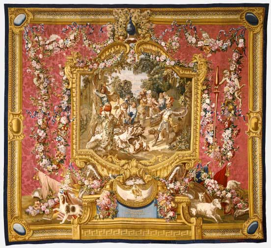 (1772), Gobelins Royal Manufactory, Paris; main scene after Charles Coypel.