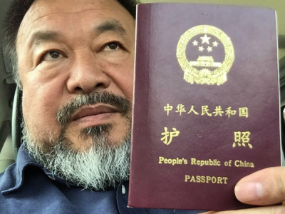 Ai Weiwei shows the world his passport via Instagram.