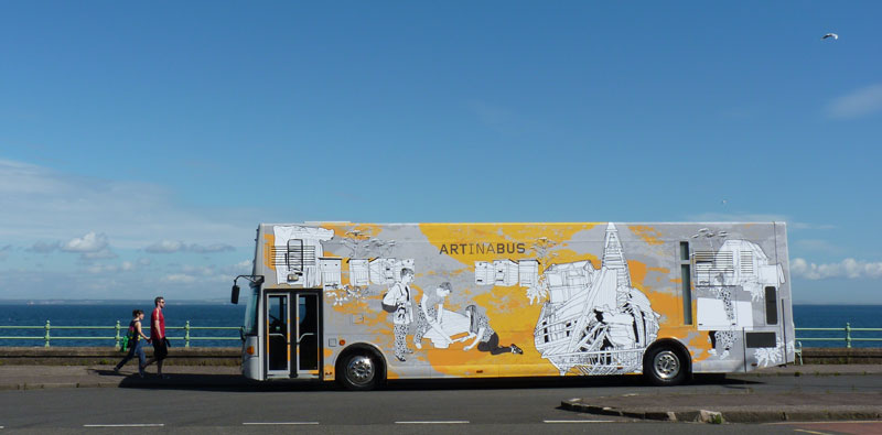 Turner Prize art tours Scotland on a bus