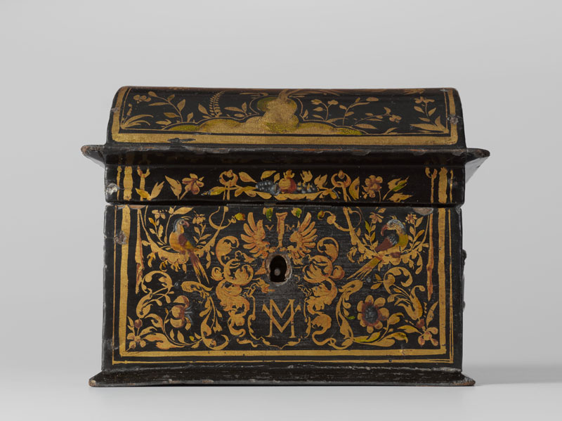 Casket (1618), attributed to Willem Kick. Casket, oak covered with imitation lacquer.