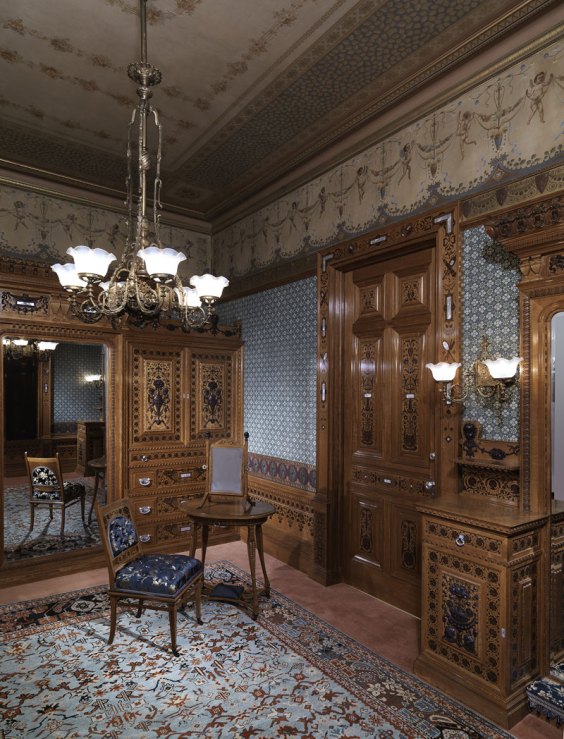 Worsham-Rockefeller Dressing Room, designed and executed by George A. Schastey & Co. (1873-1897), New York City, 1881-82.