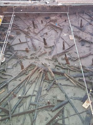 Bronze Age settlement at Must Farm. Photo: Cambridge Archaeological Unit
