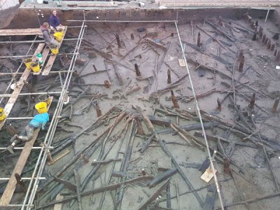 Bronze Age settlement at Must Farm. Photo: Cambridge Archaeological Unit