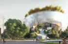 Artist's impression showing the exterior of the Public Art Depot, designed by MVRDV