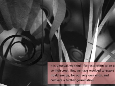 A RESTORATION (2016), Elizabeth Price, two-screen video still.