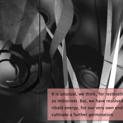 A RESTORATION (2016), Elizabeth Price, two-screen video still.