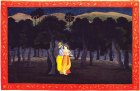 Abashed at her delight; of her deep joy afraid. Folio from a Gita Govinda series. Pahari, by a member of the fist generation after Nainsukh; (c. 1775–80)
