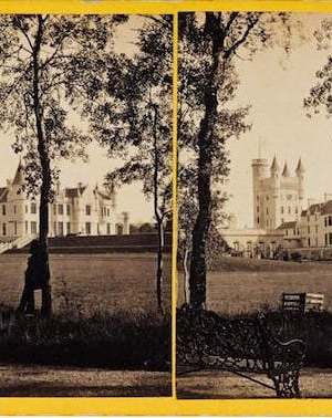 Stereocard depicting Balmoral Castle from the north-west (1863), George Washington Wilson (1823–90) & Co., Aberdeen. &copy; National Museums Scotland