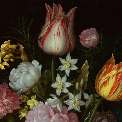 Flowers in a Glass Vase (1614), Ambrosius Bosschaert the Elder.