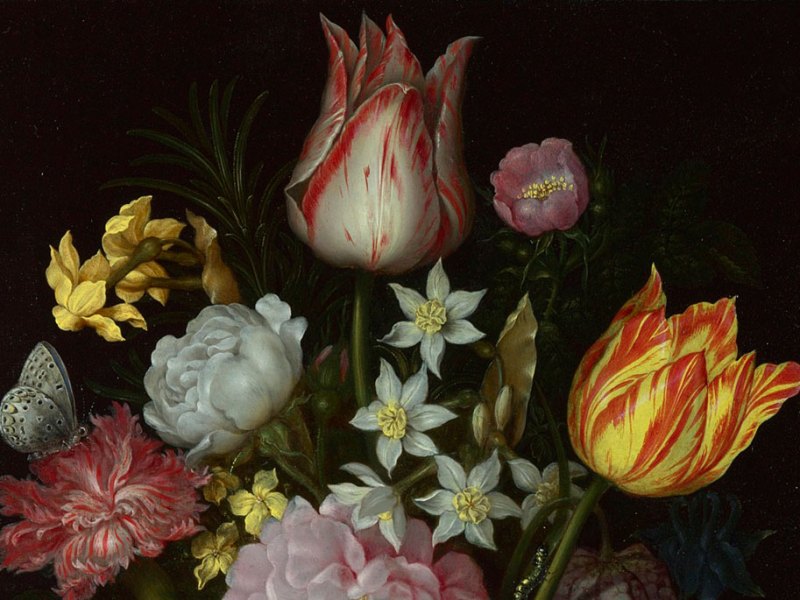 Flowers in a Glass Vase (1614), Ambrosius Bosschaert the Elder.