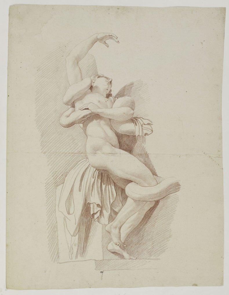 Fils de Laocoon enserré par un serpent