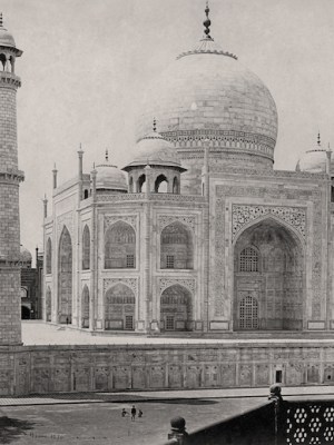 Agra, The Taj Mahal from the corner of the quadrangle