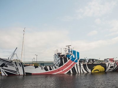 Dazzle Ship Scotland Every Woman (2016), Ciara Phillips. Photo: Ross Fraser McLean/ Studio RoRo