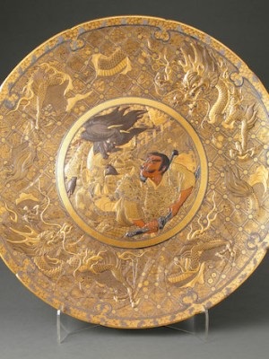 Damascene plate signed Komai, Japan, Meiji period (1868–1912)