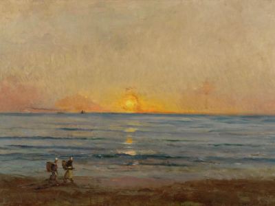 Sunset near Villerville (c. 1876), Charles François Daubigny