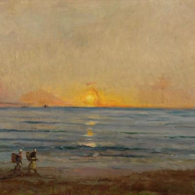 Sunset near Villerville (c. 1876), Charles François Daubigny