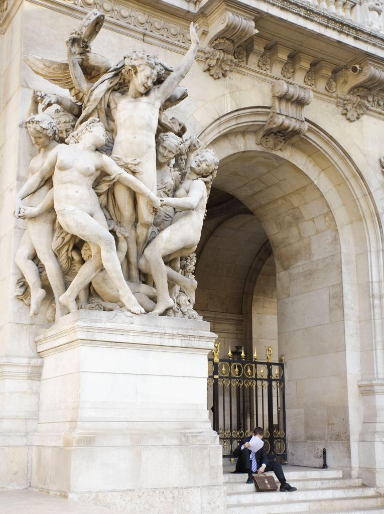 View outside the Paris Opéra of La Danse, 1865–69, Jean-Baptiste Carpeaux.