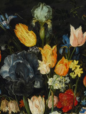 Still Life of Flowers in a Stoneware Vase (c. 1607–08), Jan Brueghel the Elder. Sotheby’s London, £3.8m. Apollo Magazine Art Market Review