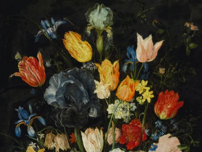 Still Life of Flowers in a Stoneware Vase (c. 1607–08), Jan Brueghel the Elder. Sotheby’s London, £3.8m. Apollo Magazine Art Market Review