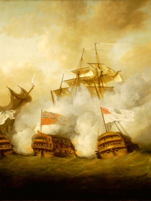 The Brunswick and the Vengeur du Peuple at the Battle of the First of June, 1794 (1795), Nicholas Pocock. National Maritime Museum, Greenwich