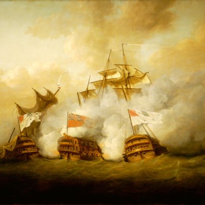 The Brunswick and the Vengeur du Peuple at the Battle of the First of June, 1794 (1795), Nicholas Pocock. National Maritime Museum, Greenwich