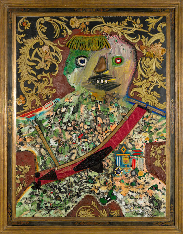 Le General Mechant et Decore (Angry General with Decorations), (1961), Enrico Baj.