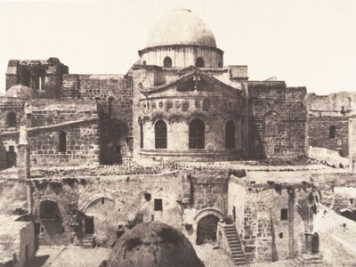 Jerusalem, Church of the Holy Sepulchre, Apse (1854), Auguste Salzmann.