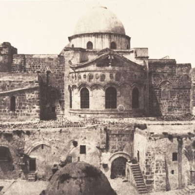 Jerusalem, Church of the Holy Sepulchre, Apse (1854), Auguste Salzmann.