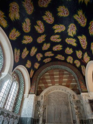 Ceiling of the Chapel of St George and the English Martyrs, Westminster Cathedral, designed by Tom Phillips and dedicated in 2016.