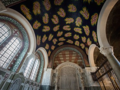 Ceiling of the Chapel of St George and the English Martyrs, Westminster Cathedral, designed by Tom Phillips and dedicated in 2016.