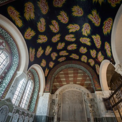 Ceiling of the Chapel of St George and the English Martyrs, Westminster Cathedral, designed by Tom Phillips and dedicated in 2016.