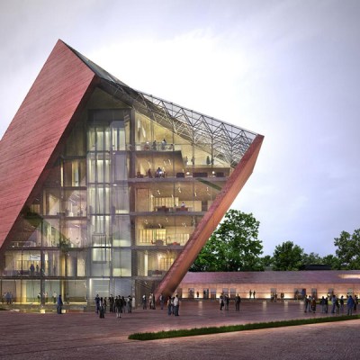Visualisation of Gdansk's Museum of the Second World War building designed by Studio Kwadrat