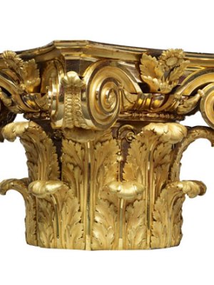 Capital for a porphyry column (c. 1775–80), Pierre Gouthière, probably after a design by François-Joseph Bélanger. Musée du Louvre, Paris. Musée du Louvre, Paris. Photo: RMN-Grand-Palais (Musée du Louvre)/Thierry Ollivier