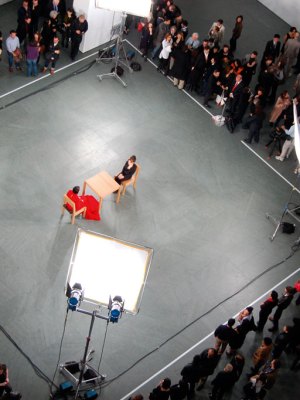 A Marina Abramović performance during ‘Marina Abramović: The Artist is Present’ at MoMA, New York in 2010. Wikimedia Commons