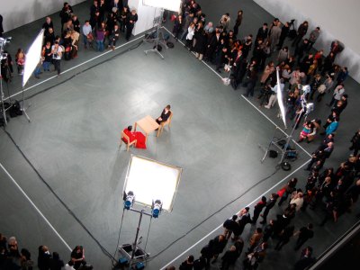 A Marina Abramović performance during ‘Marina Abramović: The Artist is Present’ at MoMA, New York in 2010. Wikimedia Commons