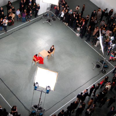 A Marina Abramović performance during ‘Marina Abramović: The Artist is Present’ at MoMA, New York in 2010. Wikimedia Commons