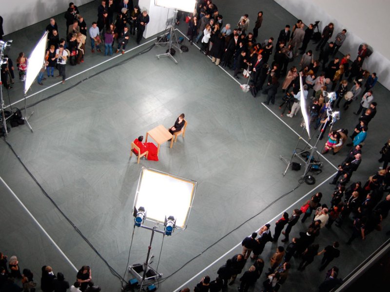 A Marina Abramović performance during ‘Marina Abramović: The Artist is Present’ at MoMA, New York in 2010. Wikimedia Commons