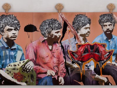 Baggage Claim (2010), Jitish Kallat. Centre Pompidou, Paris