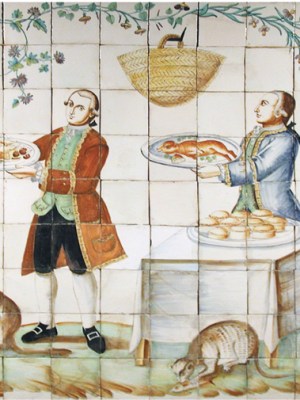 Liveried servants carrying food-laden platters (c. 1770), Vincente Navarro. Carlton Hobbs, price on application