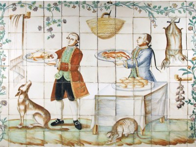 Liveried servants carrying food-laden platters (c. 1770), Vincente Navarro. Carlton Hobbs, price on application