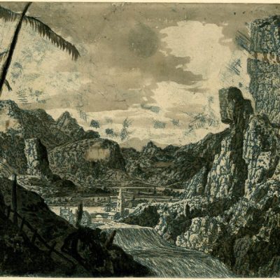 Landscape with a waterfall, second version, British Museum, London, courtesy the Trustees of the British Museum, London