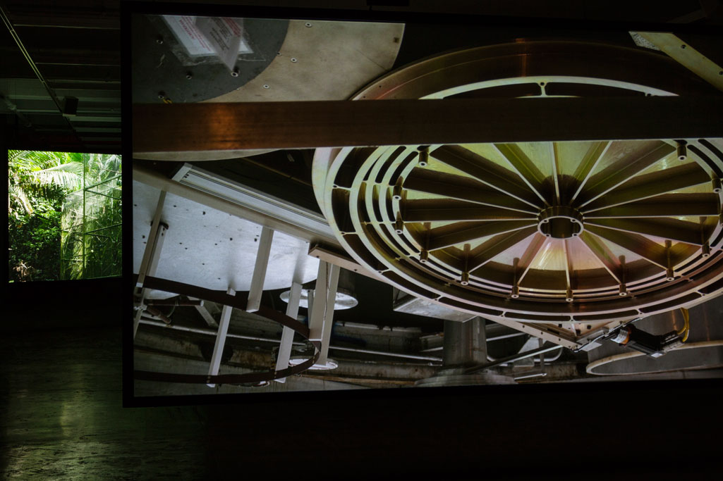 The Great Silence (video still; 2014), Jennifer Allora & Guillermo Calzadilla. Installation view, Fabric Workshop and Museum, Philadelphia. Courtesy of the artist and Kurimanzutto, Mexico City. Photo by Carlos Avendaño