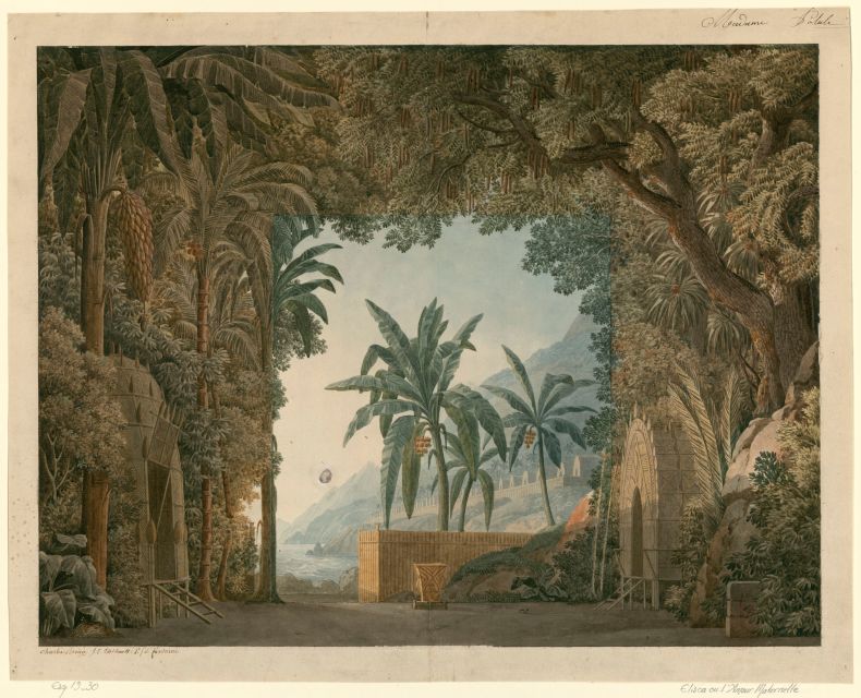 Set design for Elisca, or Maternal Love, Act I, 1799, Charles Percier, Pierre Fontaine, and Jean Thomas Thibault, Bibliothèque nationale de France, Paris