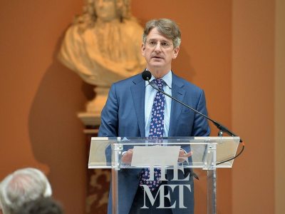 Metropolitan Museum director Thomas P. Campbell (pictured here speaking at the opening of the exhibition 'Manus x Machina' in 2016), has been awarded the second annual Getty Rothschild Fellowship.
